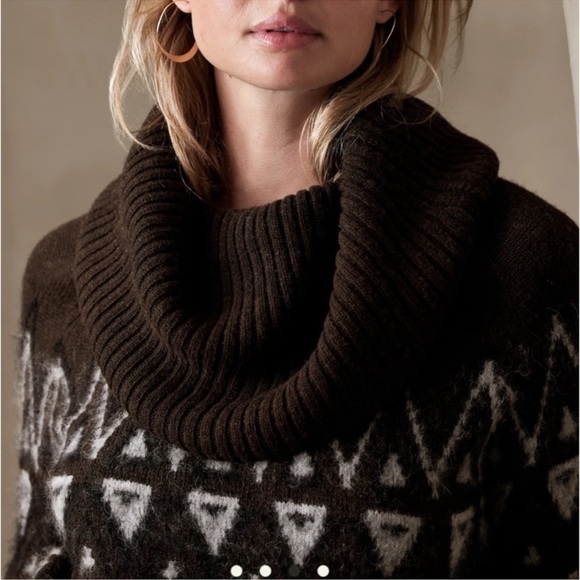 Banana Republic Brae Fair Isle Turtleneck Sweater Size Small Wool Cashmere - Picture 2 of 14